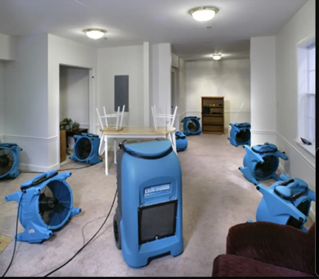 Air movers and dehumidifier setup for Water Extraction & Removal in Franklin Town