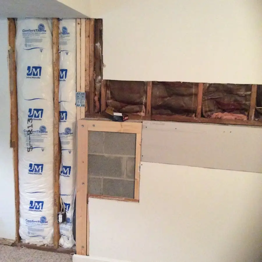 Wall insulation replacement during Contents Cleaning & Restoration in Franklin Town